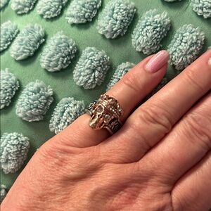 Gold and Silver Skull Ring